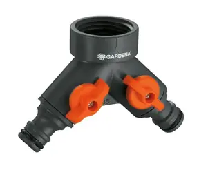 Gardena 00938-20 Zawór wężowy 2-drogowy do kranów z gwintem 26,5 mm (G 3|4")