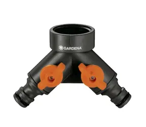 Gardena 00940-20 Zawór wężowy 2-drogowy do kranów z gwintem 33,3 mm (G 1")