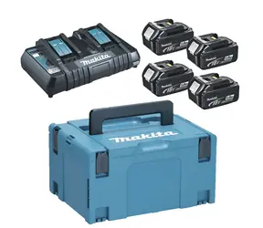 Makita 197626-8 Zestaw ładujący - 4X akumulatory BL1850B | Ładowarka DC18RD | Systainer