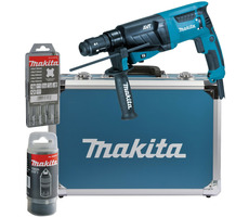 Makita HR2631FT13 / Młotek kombi z akcesoriami / 800W / 1200 obr./min / 4600 uderzeń-min / 2,4J / SDS- PLUS