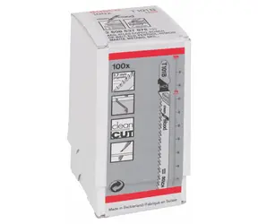 BOSCH 2608637876 / Zestaw brzeszczotów do drewna miękkiego / HCS / Mocowanie T / Długość ostrza 100 mm / Rozstaw 2,7 mm / 100 szt.