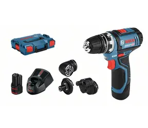 BOSCH GSR 12V-15 FC / Wiertarko-wkrętarka akumulatorowa z akcesoriami / 12 V / 2,0 Ah / uchwyt 10 mm / 1300 obr./min / 30 Nm