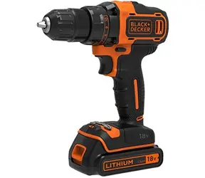 Black&Decker BDCDD186KB-QW / Wiertarko-wkrętarka akumulatorowa / 18V / 2x1,5Ah / uchwyt 10mm / 1400 obr/min / 40 Nm