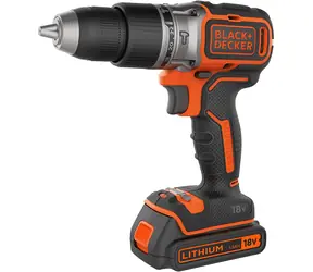 Black&Decker BL188KB / Wiertarka udarowa akumulatorowa / 18V / 2x1,5Ah / uchwyt 13mm / 1650 obr./min / 28.050 uderzeń-min