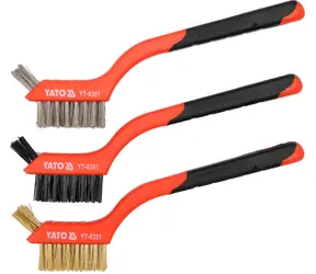 YATO Zestaw szczotek drucianych / Długość 180 mm / Ilość rzędów 3 / 3 szt