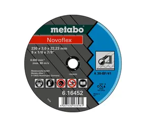 Metabo Novoflex / Tarcza tnąca do stali / Średnica 230 x 22,23 mm / Szerokość cięcia 3,0 mm / A 30