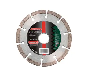 Metabo DIA-TS "SP" / Uniwersalna tarcza diamentowa tnąca / Średnica 125 x 22,23 mm / Rozmiar segmentu 7 mm