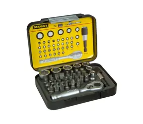 Stanley Zestaw bitów 1|4" z mini grzechotką (39 szt.) / Płaskie | Philips | Pozidriv | TORX | Allen / Długość bitu 25 mm