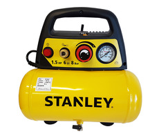Stanley DN 200|8|6 / Kompresor bezolejowy / 1100W / 180 mb / ciśnienie 8 bar / 3400 obr./min / 6 L
