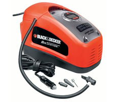 Black&Decker ASI300 / Kompresor mobilny / DC12V |. ciśnienie 11 bar / Przepływ powietrza 9,5 l-min / 1,8 m