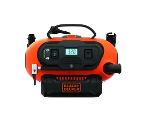 Black&Decker BDCINF18N / Kompresor akumulatorowy bezolejowy / 12 V lub 230 V / maks. ciśnienie 11 bar / bez akumulatora