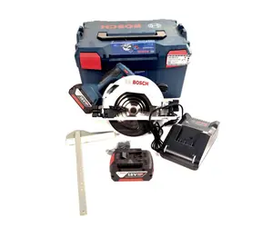 BOSCH GKS 18V-57G + 2x akumulator i ładowarka / Akumulatorowa piła tarczowa / 18V / 3400rpm / średnica 165mm / głębokość cięcia 57mm