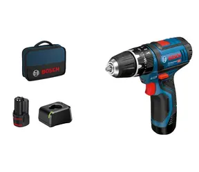 BOSCH 06019B690H GSB 12V-15 / Wiertarka udarowa akumulatorowa / 12V / 2x2.0Ah / uchwyt 10mm / 1300 obr/min