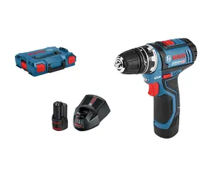 BOSCH GSR 12V-15 FC / Wiertarko-wkrętarka akumulatorowa / 12 V / 2 x 2,0 Ah / uchwyt 10 mm / 1300 obr./min / 30 Nm / L-Boxx