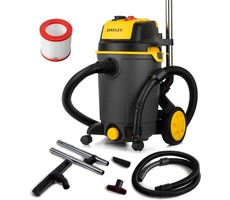 Stanley Wet&Dry SXVC25PTDE / Odkurzacz przemysłowy z akcesoriami / 1200W / 25 l / odkurzanie na mokro i na sucho