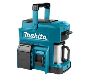 Makita DCM501Z / Ekspres do kawy na baterie / 10,8V - 18V / 240 ml / rodzaj kawy: mielona i kapsułki ESE / Waga 2,2 kg / bez akumulatora