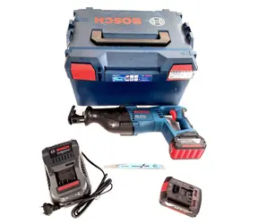 BOSCH GSA 18 V-LI / Akumulatorowa piła łańcuchowa / 18 V / 2 x 5,0 Ah / 2700 obr./min / wysokość podnoszenia 28 mm / L-BOXX