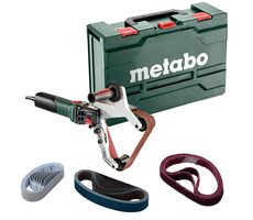 Zestaw Metabo RBE 15-180 / Szlifierka taśmowa do rur / 1550 W / 8,4 - 28 ms / Pas 760 x 40 mm / maks. średnica rury 180 mm