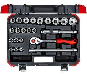 Gedore RED R69013024 - Zestaw kluczy nasadowych / 1|2" / stal chromowo-wanadowa / 24-częściowy.
