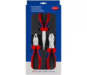 Zestaw szczypiec Knipex 002011V01 / szczypce uniwersalne i rozcinające boczne oraz szczypce półokrągłe z ostrzem