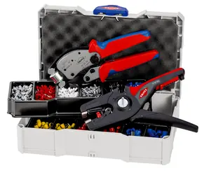 Knipex 979014 Zestaw do zaciskania nasadek + szczypce do zaciskania końcówek kabli