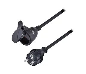 Przedłużacz Solight - złącze 1 gniazdo 5m czarny / guma / 3 x 1,5mm2