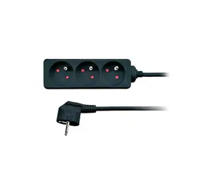 Przedłużacz Solight 3 gniazda 2m czarny / 3 x 1mm2