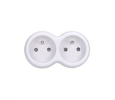 Puszka przyłączeniowa Solight 2 gniazda biało-szare / 2x 10A