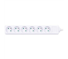 Solight gniazdo wielokrotne 6 gniazd białe / 230V-16A