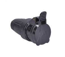 Gniazdo Solight gumowe - wilgotne - proste - IP44 czarne