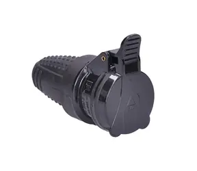 Gniazdo Solight gumowe - wilgotne - proste - IP44 czarne