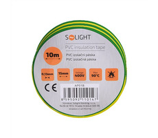 Taśma izolacyjna Solight AP01 15mm x 0,13mm x 10m żółto-zielona