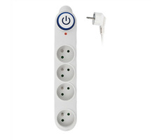 Listwa przeciwprzepięciowa Solight PO46 biała / 150J / 4 gniazda / 1,5m