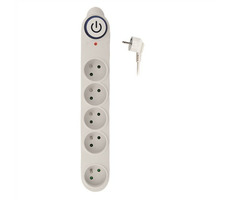 Listwa przeciwprzepięciowa Solight PO54 biała / 150J / 5 gniazd / 1,5m