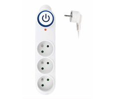 Listwa przeciwprzepięciowa Solight PO39 biała / 3 gniazda / 1,5m