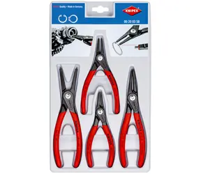 Knipex 00 20 03 SB Zestaw precyzyjnych szczypiec do pierścieni osadczych, 4 sztuki