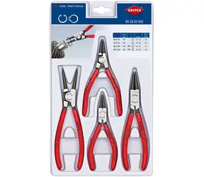 Knipex 00 20 03 V02 Zestaw szczypiec do pierścieni zabezpieczających, 4-częściowy