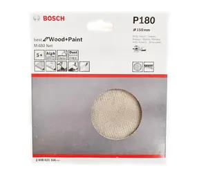 BOSCH M480 Best for Wood and Paint 2608621166 / Papier ścierny / 150 mm / Ziarnistość 180 / 5 szt.