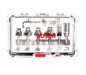 BOSCH 2607017469 / Zestaw frezarek wrzecionowych Trim&Edging / Trzpień 8 mm / 6 sztuk