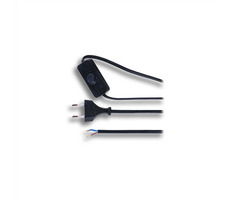Solight PF18 przewód flexo 3M płaski - włącznik - czarny / 2 x 0,75mm2