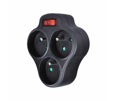 Puszka połączeniowa Solight P99B 3 x 10A czarna / przełącznik