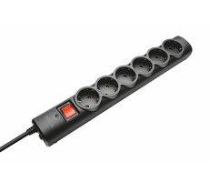 Trust Surge Protector 6 portów czarny / 1,8m / 250V / 2500W / 6 gniazd