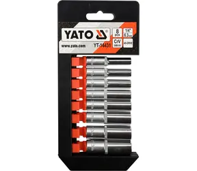 YATO YT-14431 Zestaw kluczy nasadowych sześciokątnych 1|4" / Rozmiar 5,5 - 13 mm / CrV 50BV30 