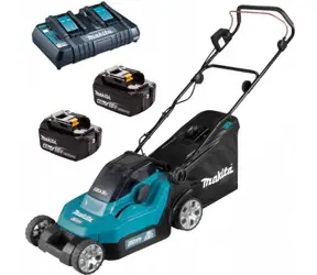 Makita DLM382PM2 / Kosiarka akumulatorowa / 18V / 3700 obr./min / szerokość 38 cm / kosz 40 l / 2x akumulatory BL1840B