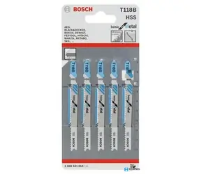BOSCH 2608631014 / Brzeszczot do piły szablastej T 118 B / HSS / Dł. 92 mm / Rozstaw 1,9-2,3 mm / 5 szt.