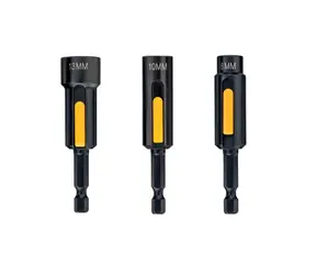 DeWalt DT7460 Samoczyszczące klucze udarowe (3 szt.) / 1|4" sześciokątne / Rozmiary: 8 i 10 i 13 mm / Długość: 75