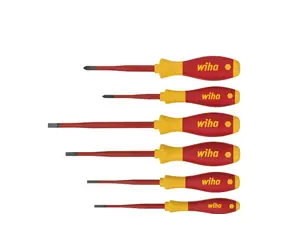 Wiha 35389 Zestaw wkrętaków SoftFinish electric slimFix / 4 płaskie i 2 Phillips / 6 szt.