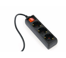 Gembird EG-PSU3-01 czarny / gniazdo UPS / 3 gniazda + wyłącznik / 230V-16A / 0,6m