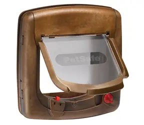 PetSafe Staywell 420 drewno / drzwi magnetyczne / 252 x 241 mm / 175x168 mm / maks. szerokość ramion: 150 mm / maks. waga: 7 kg 