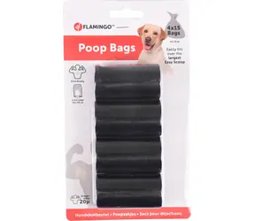 Flamingo Worki na psie odchody plastikowe czarne 4x15 sztuk
